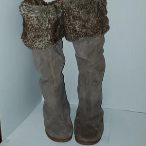 Sam Edelman Fur Fold Versatile High Knee Suede Boot Size 9